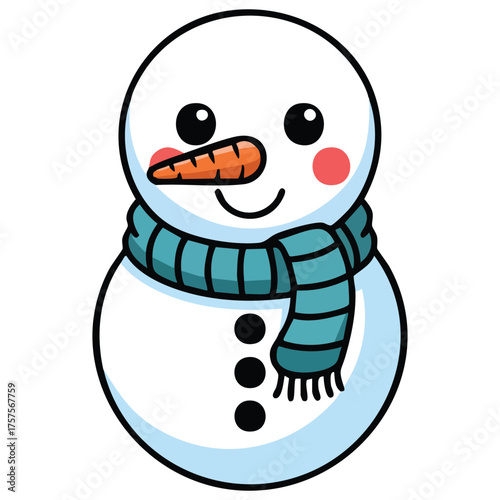  Jolly snowman character with hat and scarf for Christmas