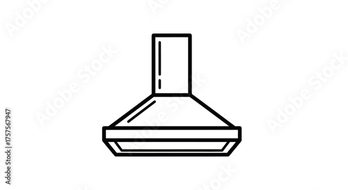 Simple Black and White Kitchen Range Hood Illustration.