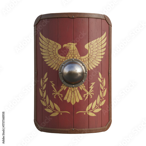 Obraz na płótnie Ancient roman legionary shield scutum with eagle emblem