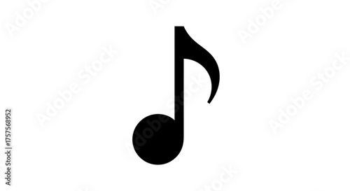 A Single Black Eighth Note Musical Symbol.