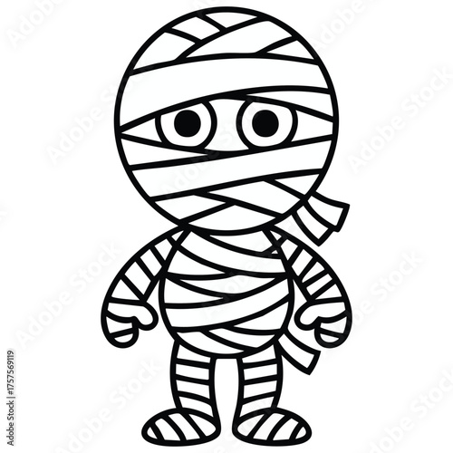  Cute hand drawn doodle of an Egyptian mummy vector
