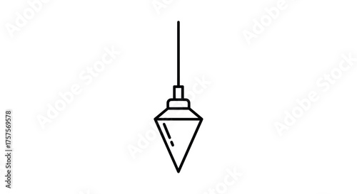 Simple Line Drawing of a Hanging Plumb Bob Tool.