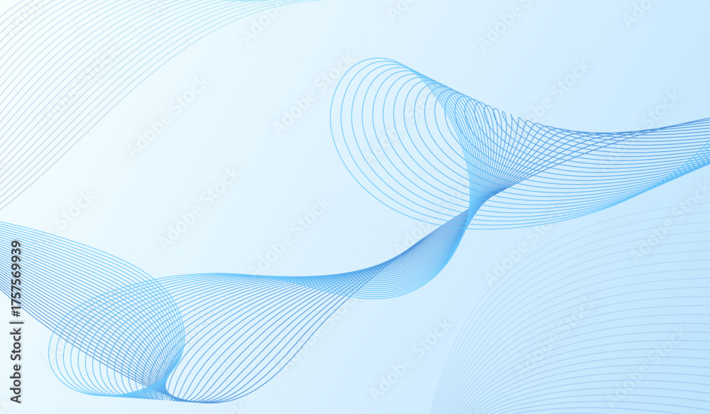 Fototapeta premium Abstract background with blue lines in the composition. 