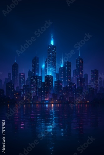 A futuristic skyline glowing with digital data lights — symbol of smart cities and progress.
