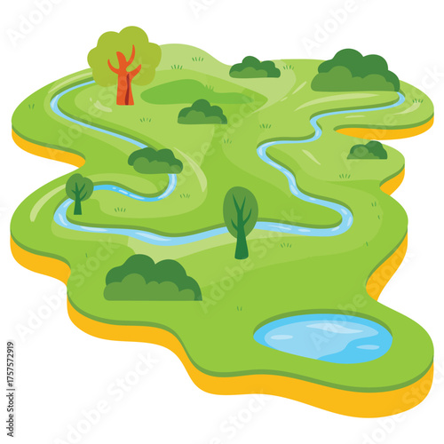 Cartoon tropical island paradise vector