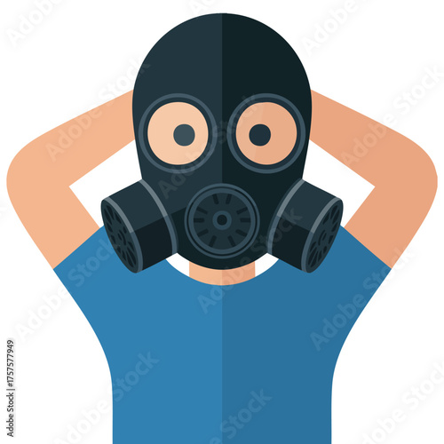 Atmosphere supplying respirators for pollution protection isolated vector illustration on white background