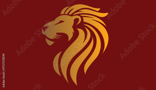 Lion face shape vintage logo style artwork