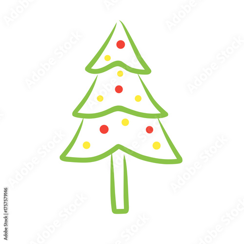 Handdrawn Christmas Pine