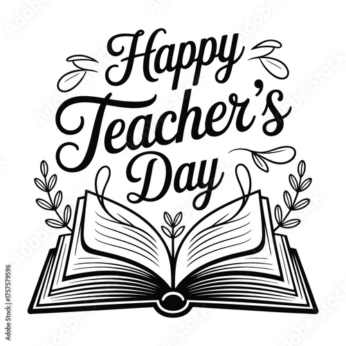 Happy Teacher's Day Typography Design . 
