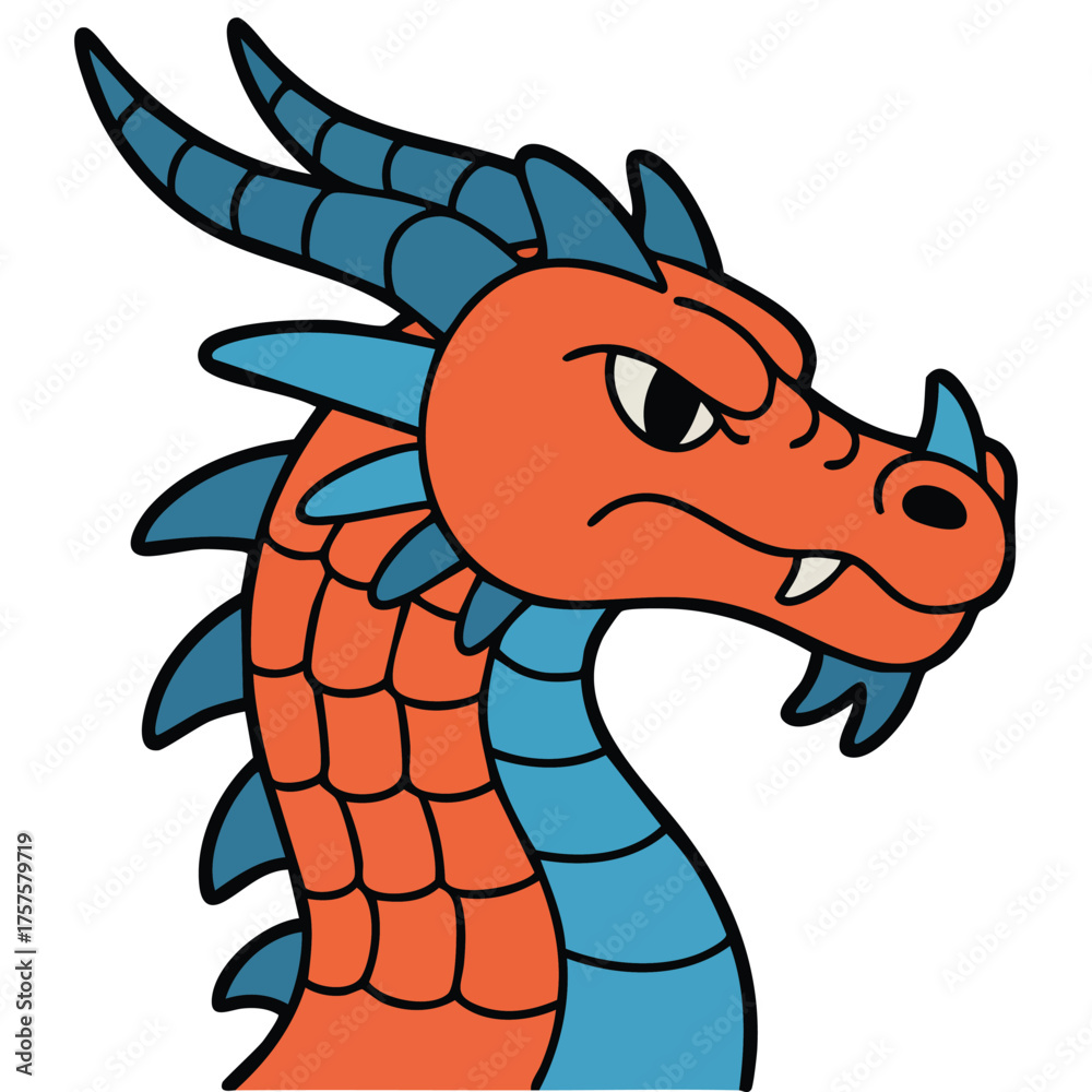 Obraz premium New Year card illustration year dragon isolated vector illustration on white background