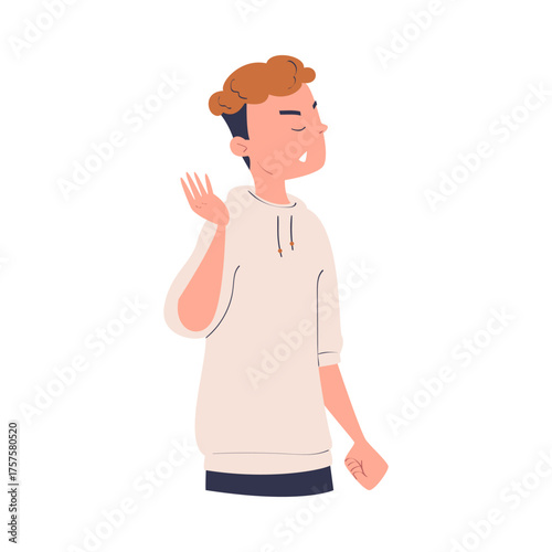 Man Character Can t Agree Arguing and Show Disagreement Vector Illustration