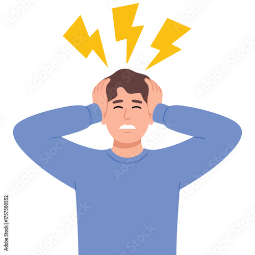Man epilepsy awareness day isolated vector illustration on white background