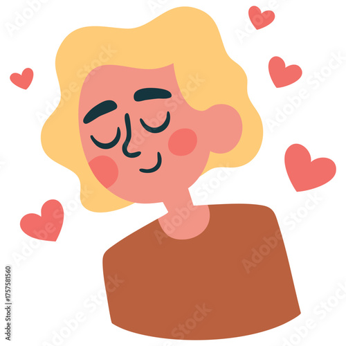 Avatar woman with blond hair design isolated vector illustration on white background