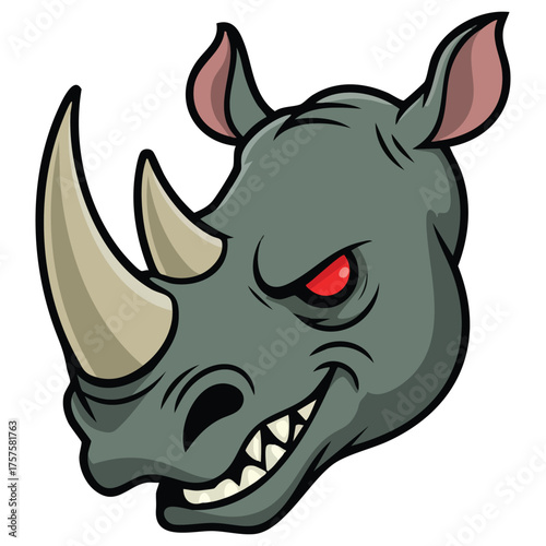 Rhinoceros head mascot design isolated vector illustration on white background