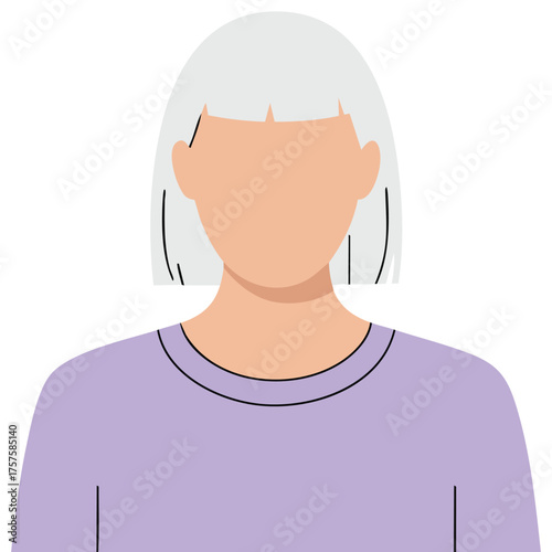 beautiful elderly grandmother portrait isolated vector illustration on white background