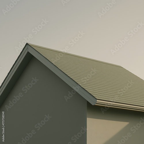 House Roof Line: Sleek Angled Architectural Exterior Gray Home Structure Design