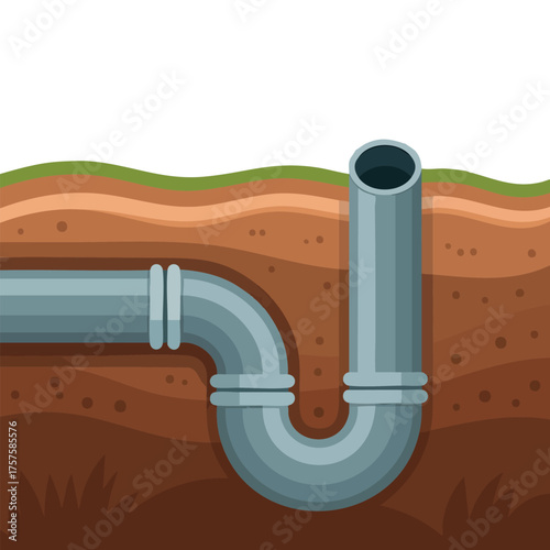 underground sewerage drainage system icon isolated vector illustration on white background