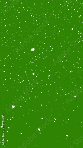 snow falling  on green screen