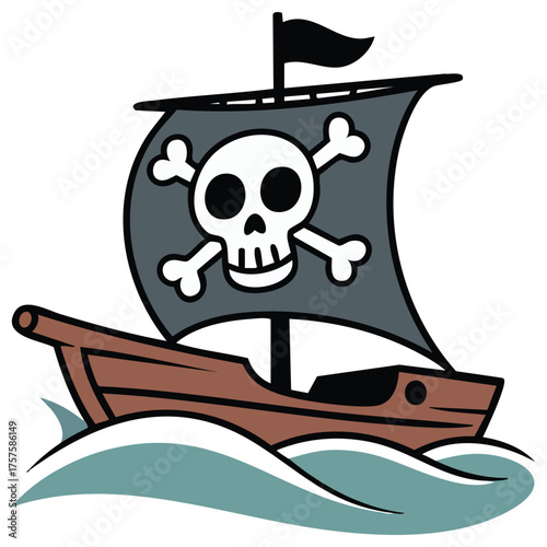 Wooden pirate character buccaneer sea adventurer vector illustration