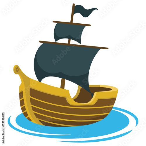 Pirate sea dog cartoon character adventure vector illustration