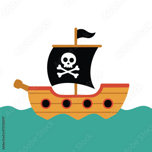 Buccaneer corsair pirate wooden character vector illustration