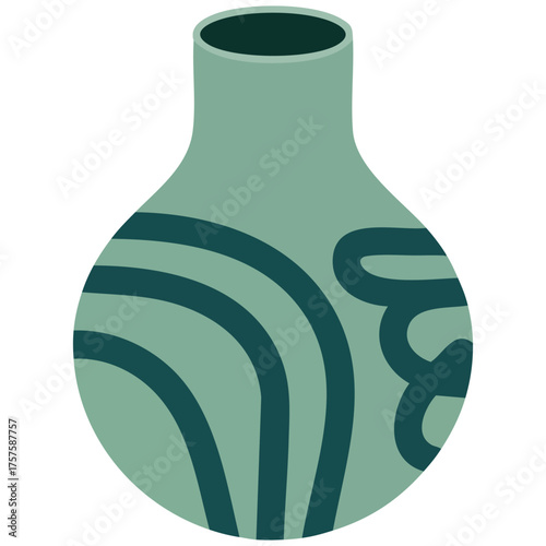 Ceramic containers minimalist art vector isolated on white background