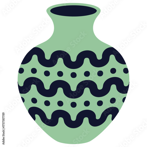 Decorative vases line artwork vector isolated on white background