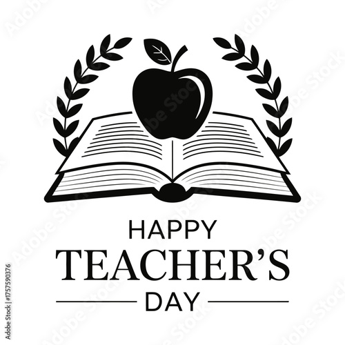 Happy Teacher's Day Typography Design . 

