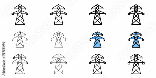 Power grid pylons showcase infrastructure, essential electricity transmission, symbolizing energy, connectivity, and modern technology in a visually striking array