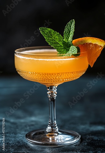 Wallpaper Mural Orange Cocktail with Mint Garnish Torontodigital.ca