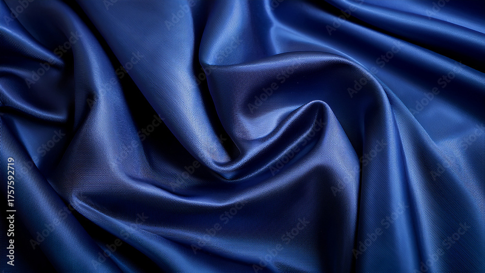 Fototapeta premium Elegant Blue Satin Fabric with Luxurious Texture
