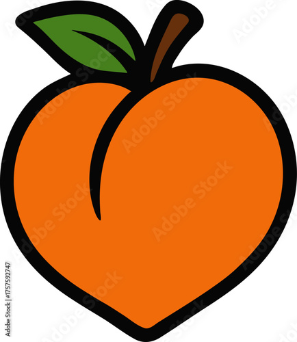 Peach Editable Vector AI File | Adobe Illustrator | Export to SVG, EPS, PDF, PNG, DXF, JPEG