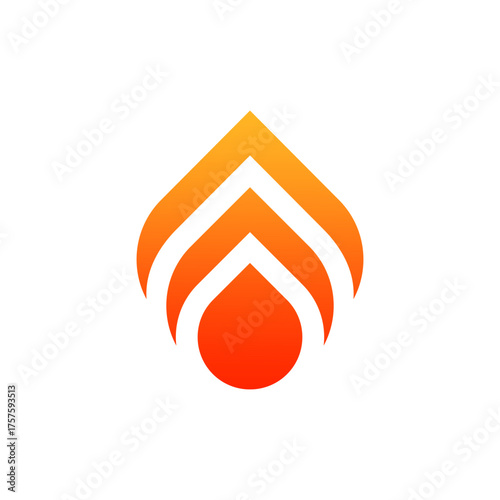 Abstract fiery flame logo design with gradient orange and yellow colors.