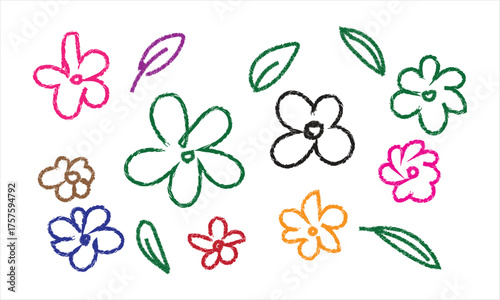 Colorful Hand Drawn Flower Doodle Vector