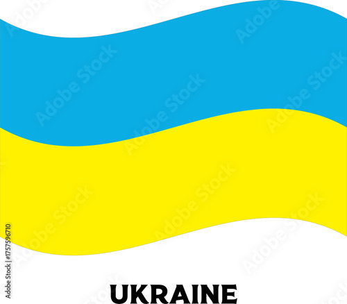 Waving Ukraine National Flag Illustration – Blue and Yellow Horizontal Bicolor Design