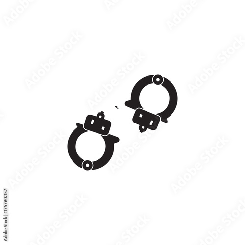 Black handcuffs icon