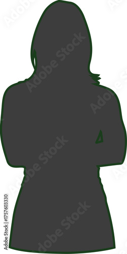 Bild auf Leinwand Black silhouette vector illustration of a woman and a businessman standing in a