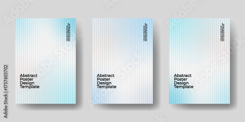 Soft Blue Glass Texture Poster — Abstract Frosted Transparency with Vertical Ripple Distortion and Reeded Blur Aesthetic