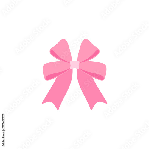 Simple hand drawn pink ribbon bow