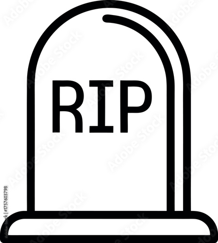 Gravestone halloween outline icon 