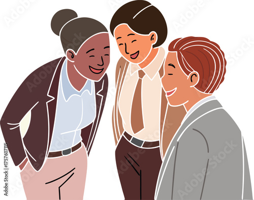 Coworkers laughing and communicating together in an office