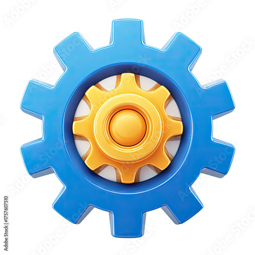 3D rendered blue gear