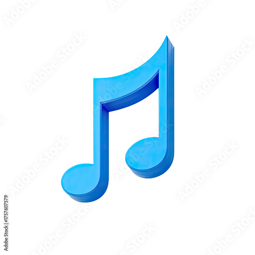 Vibrant blue musical note graphic