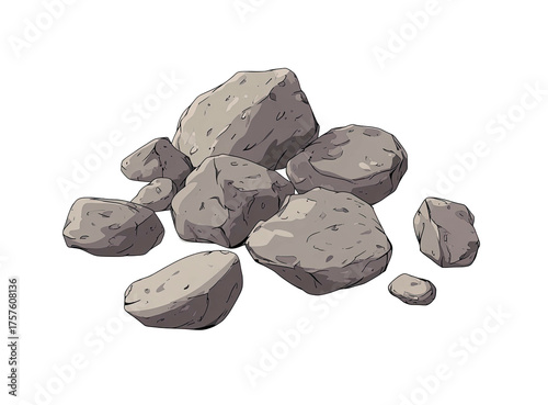Pile of gray rocks