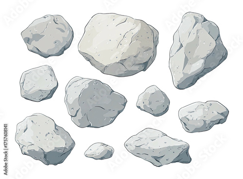 Assorted gray stones