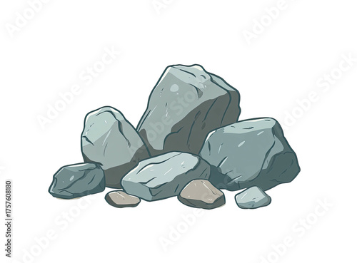 Pile of cartoon rocks