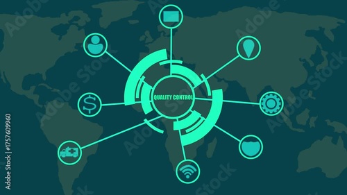 Global Quality Control Network Concept with World Map Background assurance standards