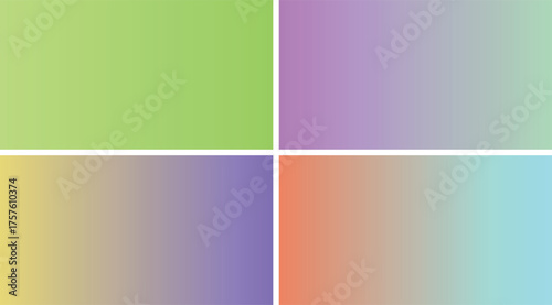 Abstract gradient color background with four different color schemes illustration