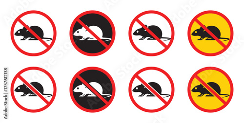 prohibited rat icon isolated on white background . no rats allowed vector design.