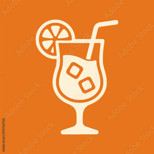 cocktail color icon banner vector illustration